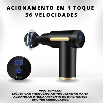 Massageador Corporal Portátil Massage Relax Gun – 6 Velocidades